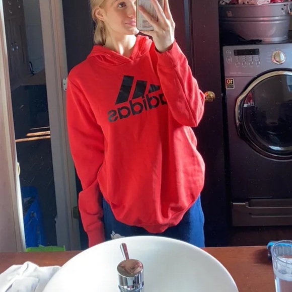 Adidas red hoodie size XL (for kids) - Picture 1 of 5